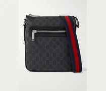 GG Leather-Trimmed Monogrammed Supreme Coated-Canvas Messenger Bag