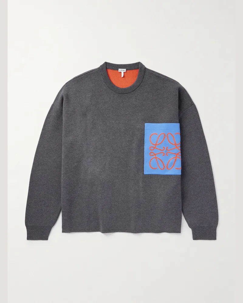Loewe Pullover aus Jacquard-Strick mit „Anagram“-Logomotiv Grau