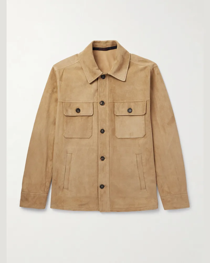 Incotex Montedoro Jacke aus Veloursleder Neutral