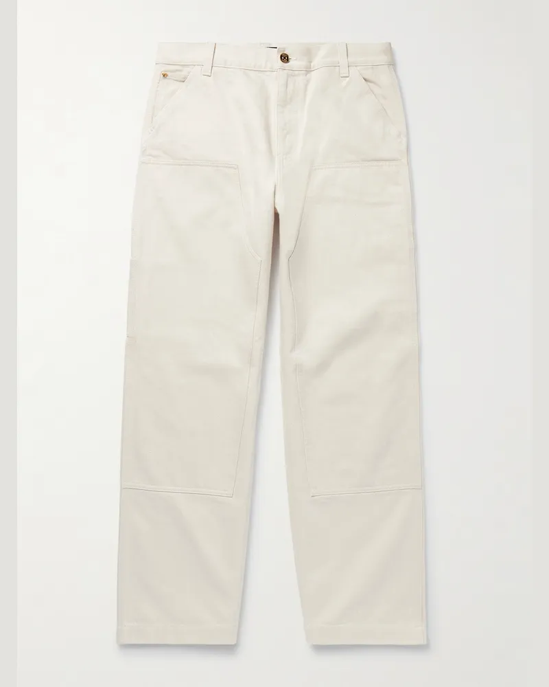 Versace Straight-Leg Panelled Jeans Neutrals