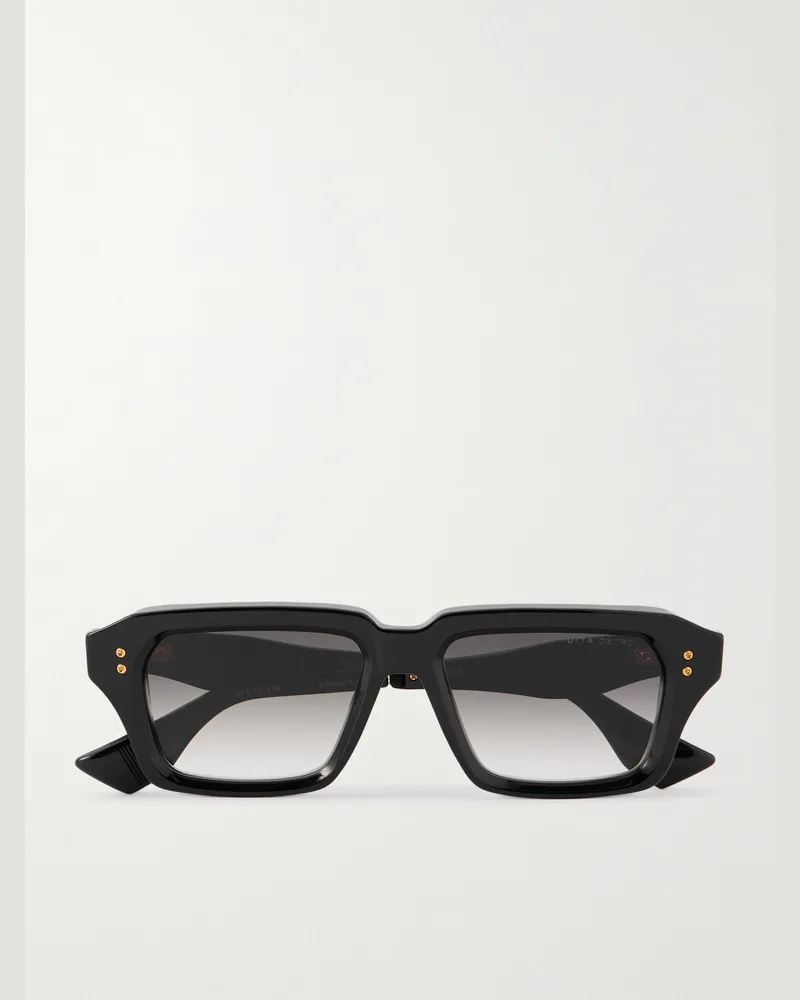 DITA Detron Sonnenbrille mit eckigem Rahmen aus Azetat und Details aus Titan Schwarz