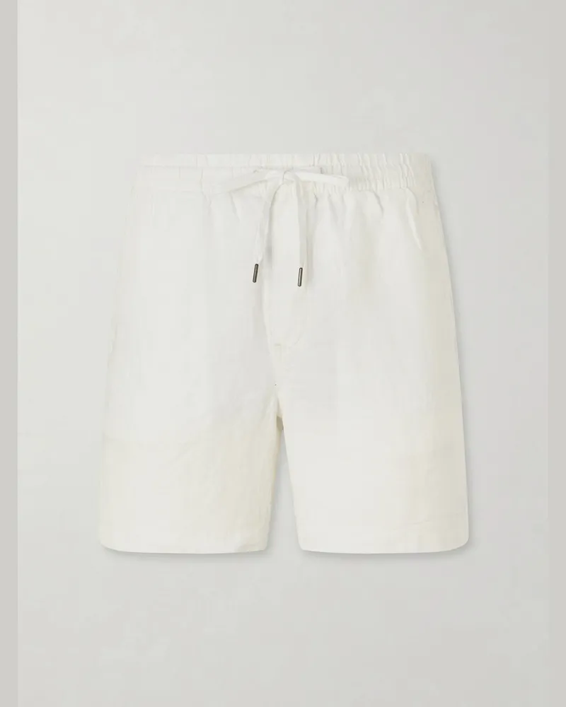 Ralph Lauren Straight-Leg Linen Shorts White