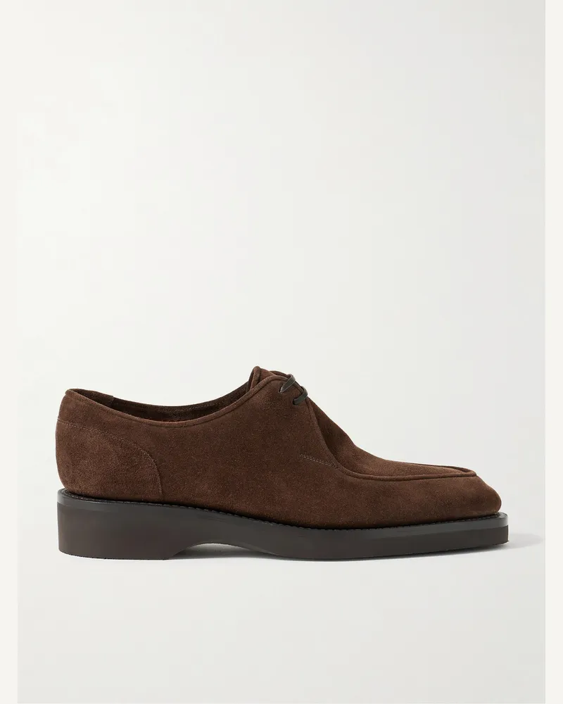 John Lobb Ted Derby-Schuhe aus Veloursleder Braun