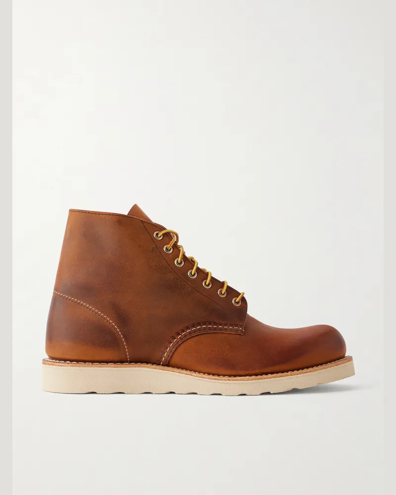 Red Wing Shoes 9111 Distressed Leather Lace-Up Boots Brown