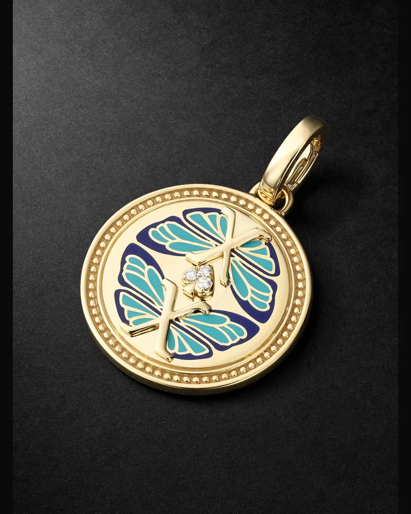 FOUNDRAE Reverie Anhänger aus 18 Karat Gold mit Keramikbeschichtung und Diamanten Gold