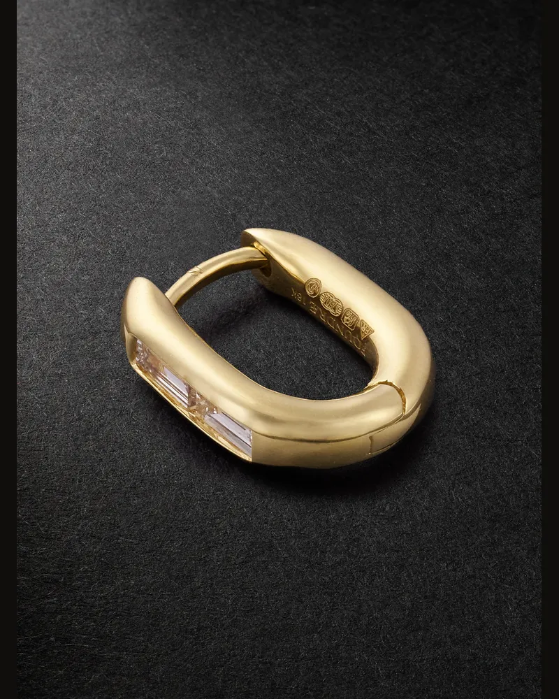 FOUNDRAE Fob Petite einzelne Creole aus 18 Karat Gold mit Diamanten Gold