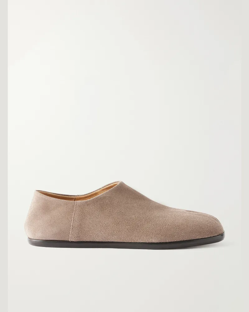Maison Margiela Tabi Split-Toe Suede Slippers Brown