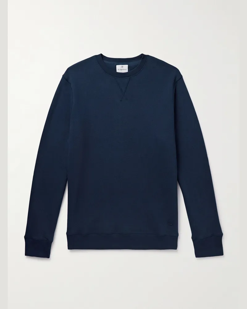 Kingsman Sweatshirt aus Jersey aus einer Baumwoll-Kaschmirmischung mit Logostickerei Blau