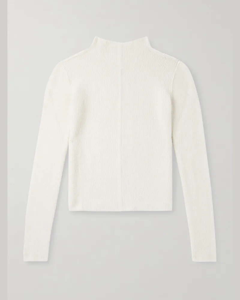 Rick Owens Schmal geschnittener Rippstrickpullover Weiß