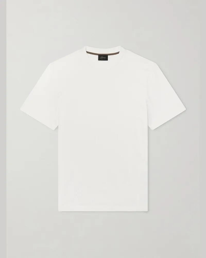 Brioni Cotton-Jersey T-Shirt White