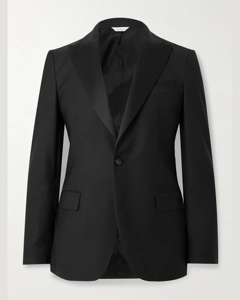Boglioli Smokingjacke aus einer Schurwollmischung mit Satinbesatz Schwarz