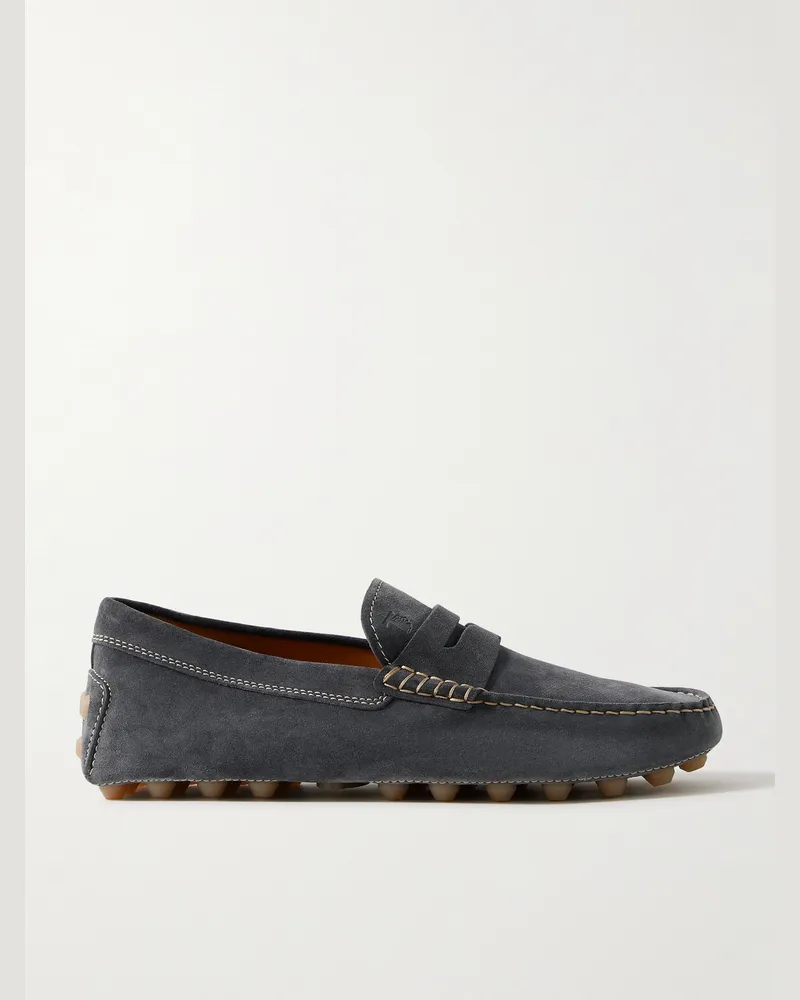 TOD'S Gommino Mokassins aus Veloursleder Blau