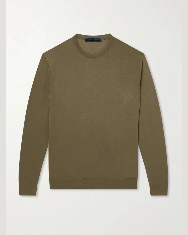 Kiton Wool Knit Sweater Green