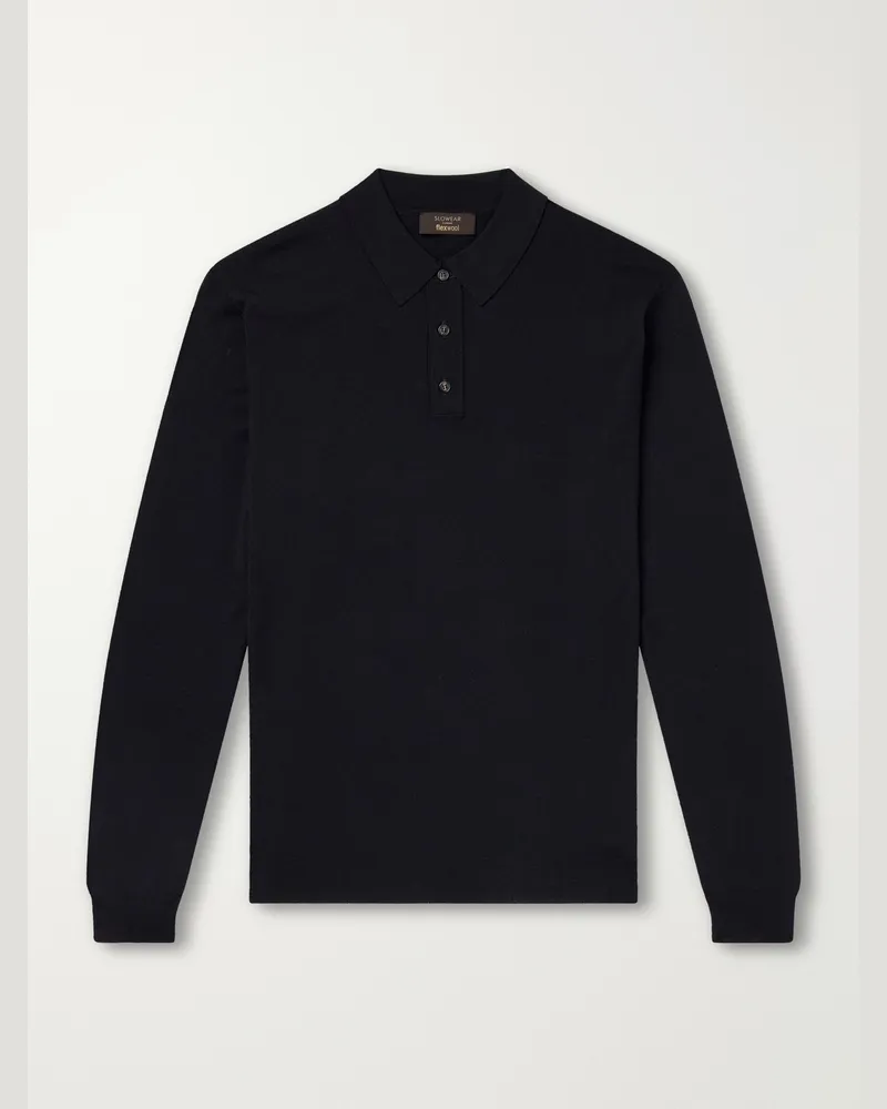 Slowear Zanone Slim-Fit Flexwool Polo Shirt Blue