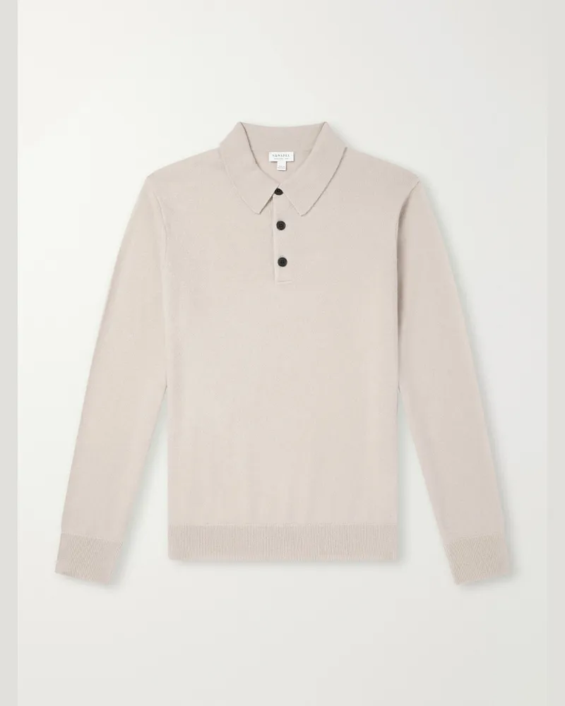 Sunspel Cashmere Polo-Shirt Neutrals