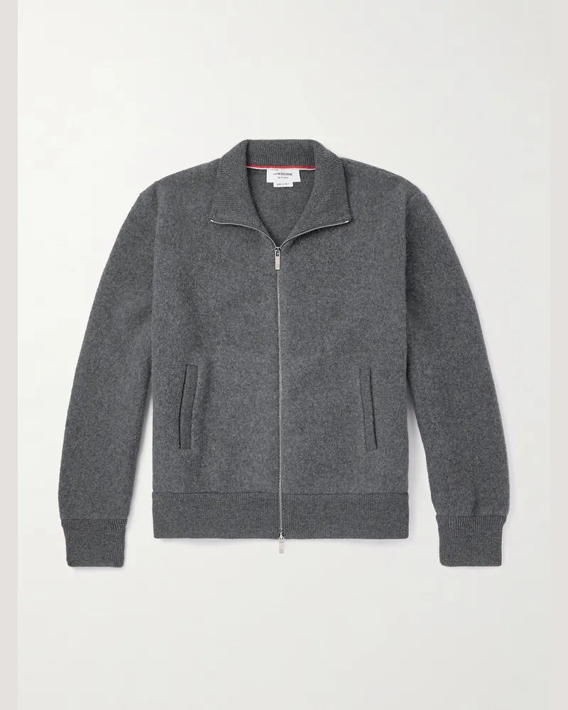 Thom Browne Jacke aus Wollfleece mit Reißverschluss Grau