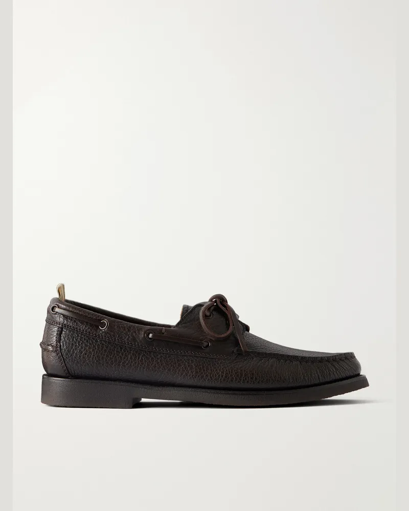 Officine Creative Italia Balfron 002 Leather Boat Shoes Brown