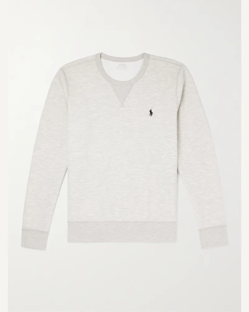 Ralph Lauren Logo-Embroidered Jersey Sweatshirt Gray