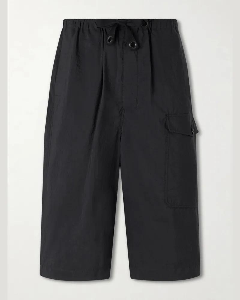 Christophe Lemaire Straight-Leg Cotton-Blend Cargo Shorts Blue