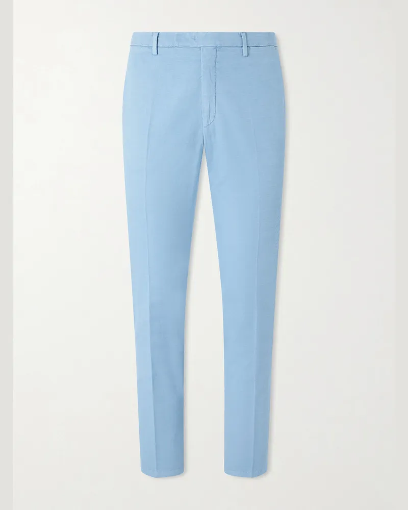 Boglioli Straight-Leg Cotton-Blend Suit Trousers Blue