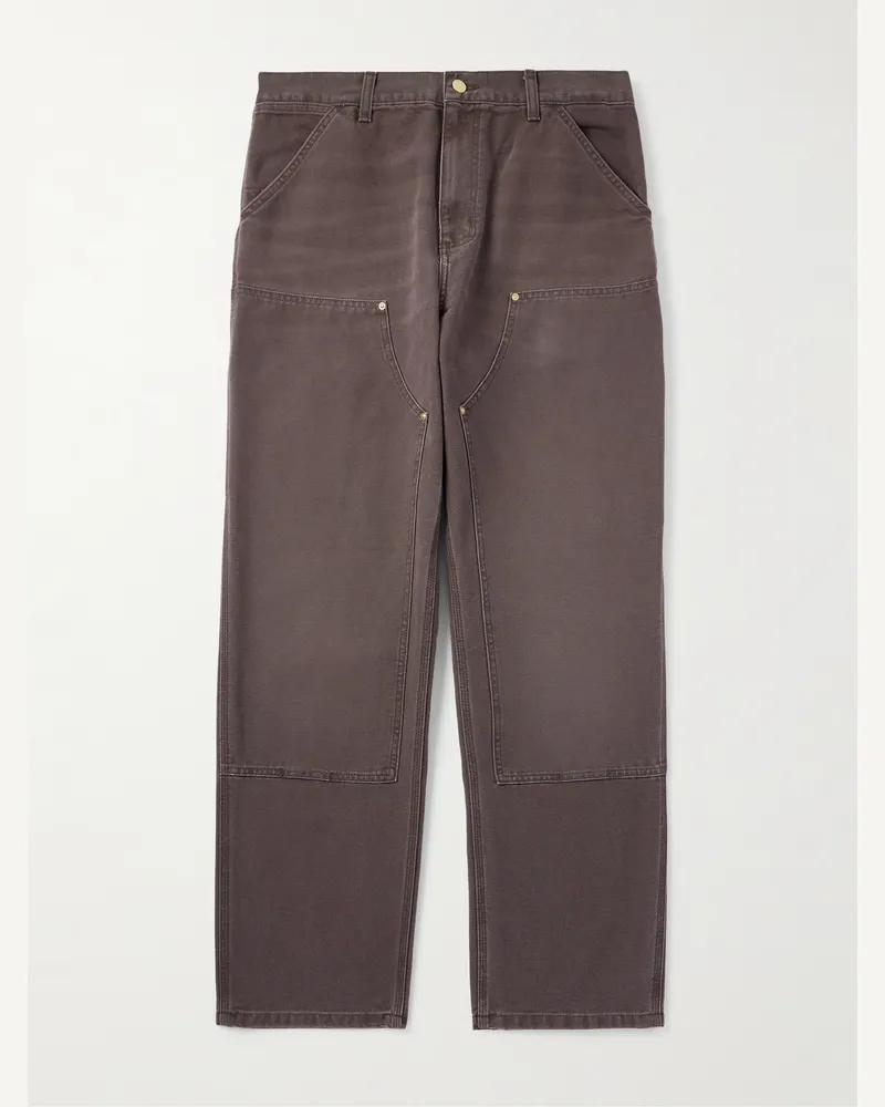 Carhartt WIP Double Knee weit geschnittene Carpenter-Hose aus Biobaumwoll-Canvas Braun