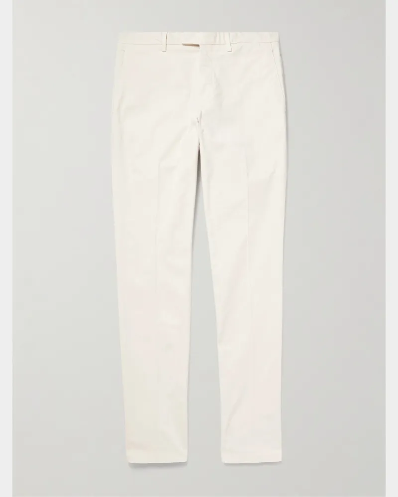 Boglioli Schmal zulaufende Hose aus Twill aus einer Baumwollmischung Neutral