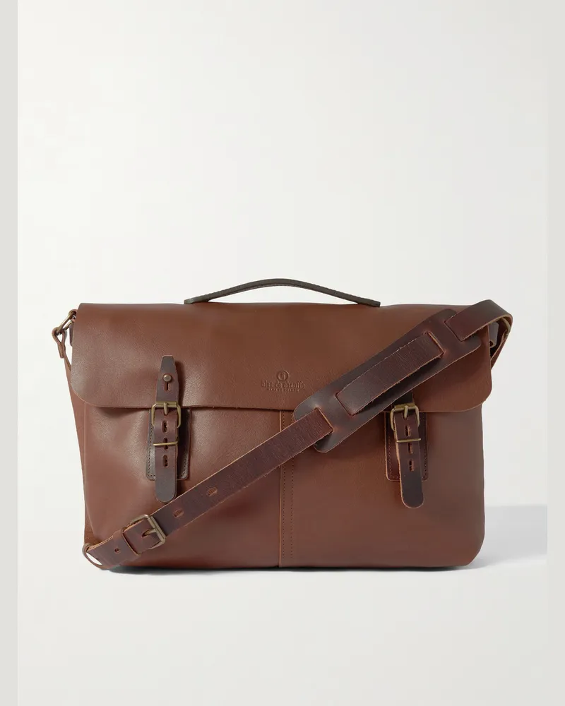 Bleu de Chauffe Lucien Full-Grain Leather Messenger Bag Brown