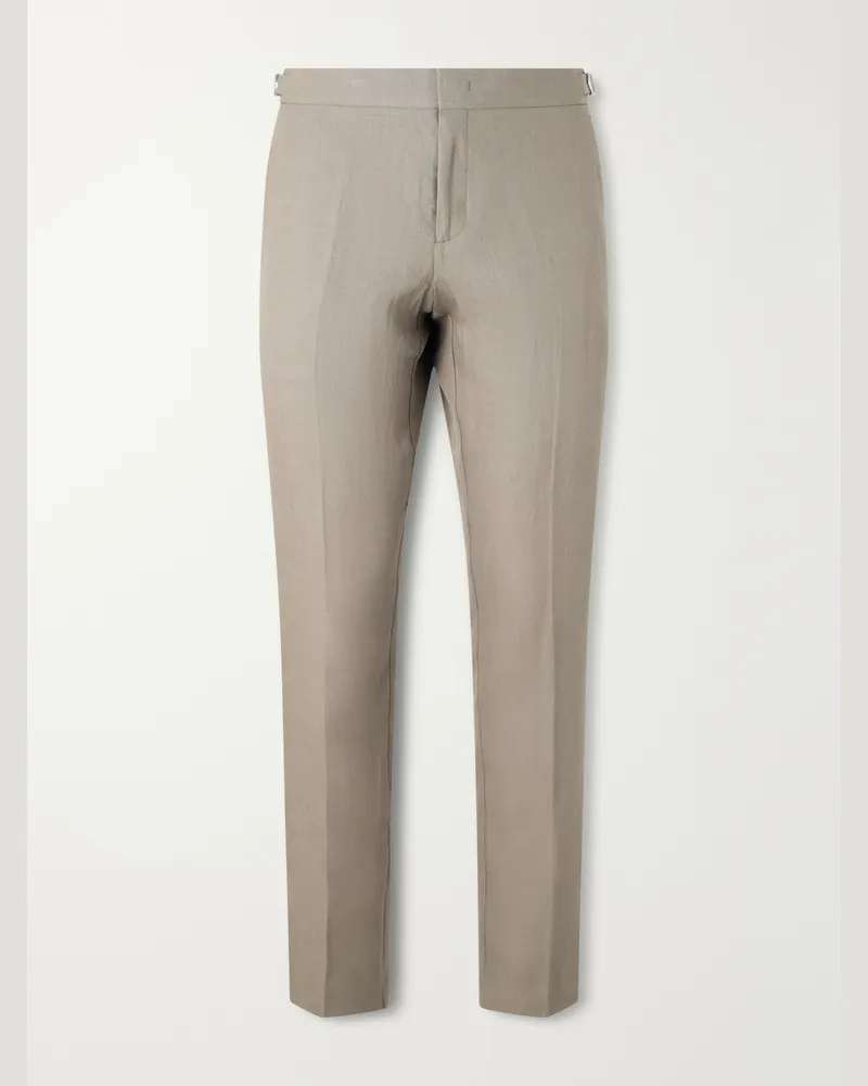 Orlebar Brown Griffon Straight-Leg Linen Trousers Brown