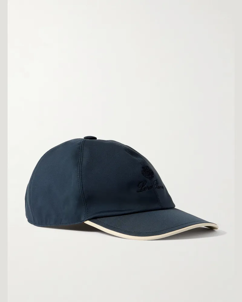 Loro Piana Baseballkappe aus Storm-System®-Shell mit Logostickerei Blau