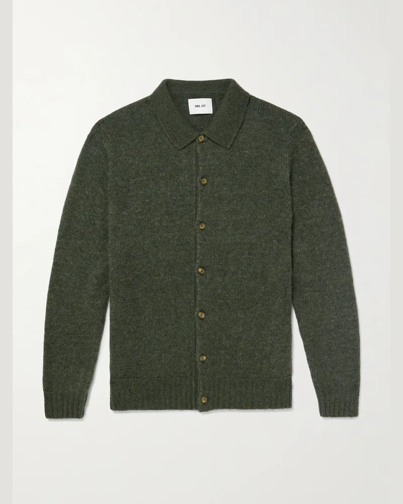 NN 07 Lee 6598 Merino Wool-Blend Cardigan Green