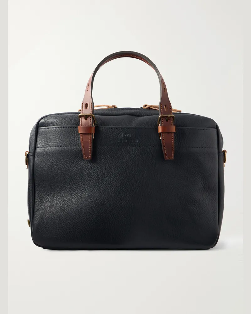 Bleu de Chauffe Folder Full-Grained Leather Briefcase Blue