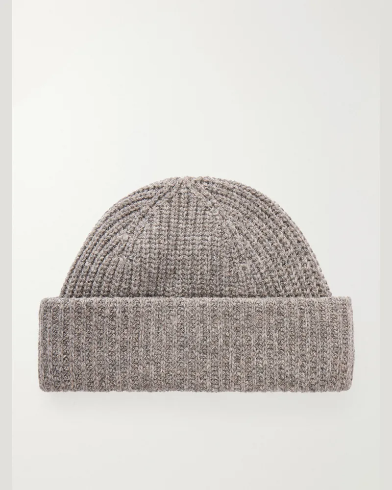 NN 07 Sailor 6650 Ribbed Wool-Blend Beanie Gray