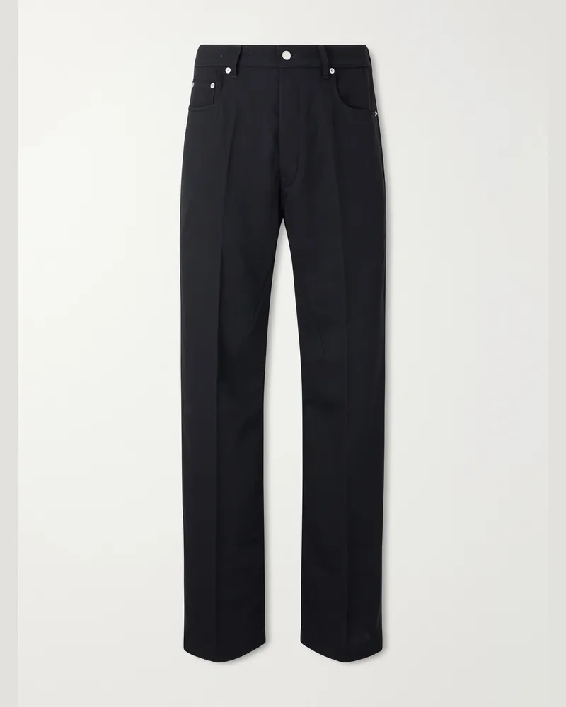 Rick Owens Geth Wide-Leg Wool Jeans Black