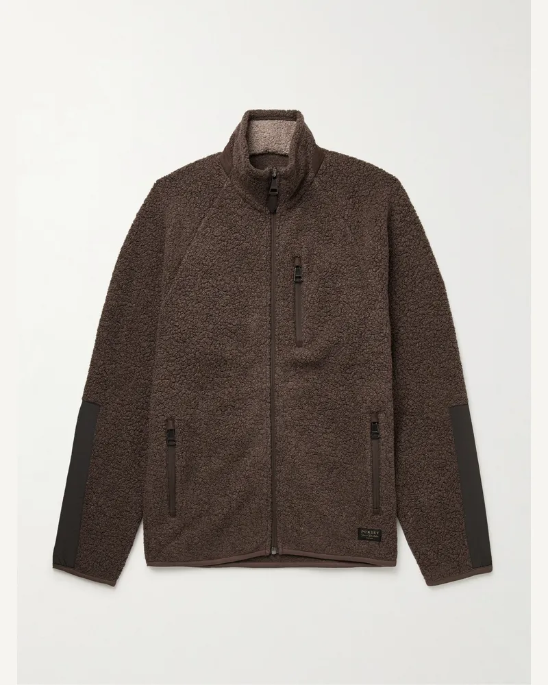 PURDEY Shell-Trimmed Bouclé Jacket Brown