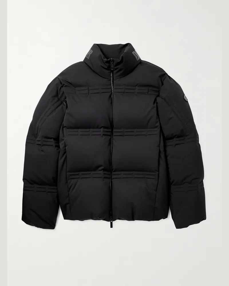 Moncler Asap Rocky Daunenjacke aus gestepptem Twill mit Logoapplikation Schwarz