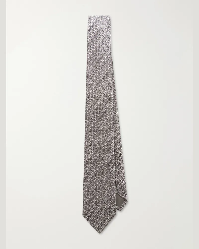 Charvet 8.5cm Silk-Jacquard Tie Gray