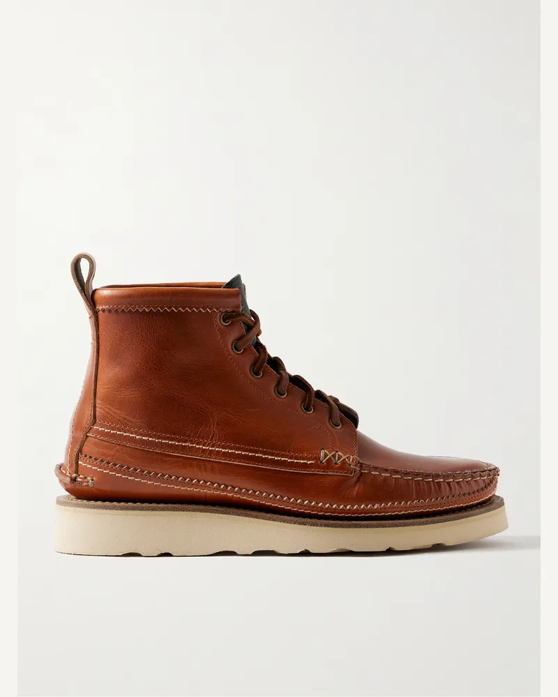 YUKETEN Maine Guide Schnürstiefel aus Leder Braun