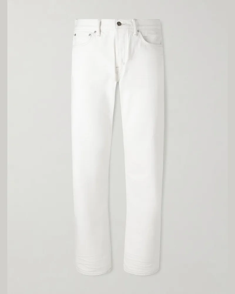Tom Ford Straight-Leg Selvedge Jeans White
