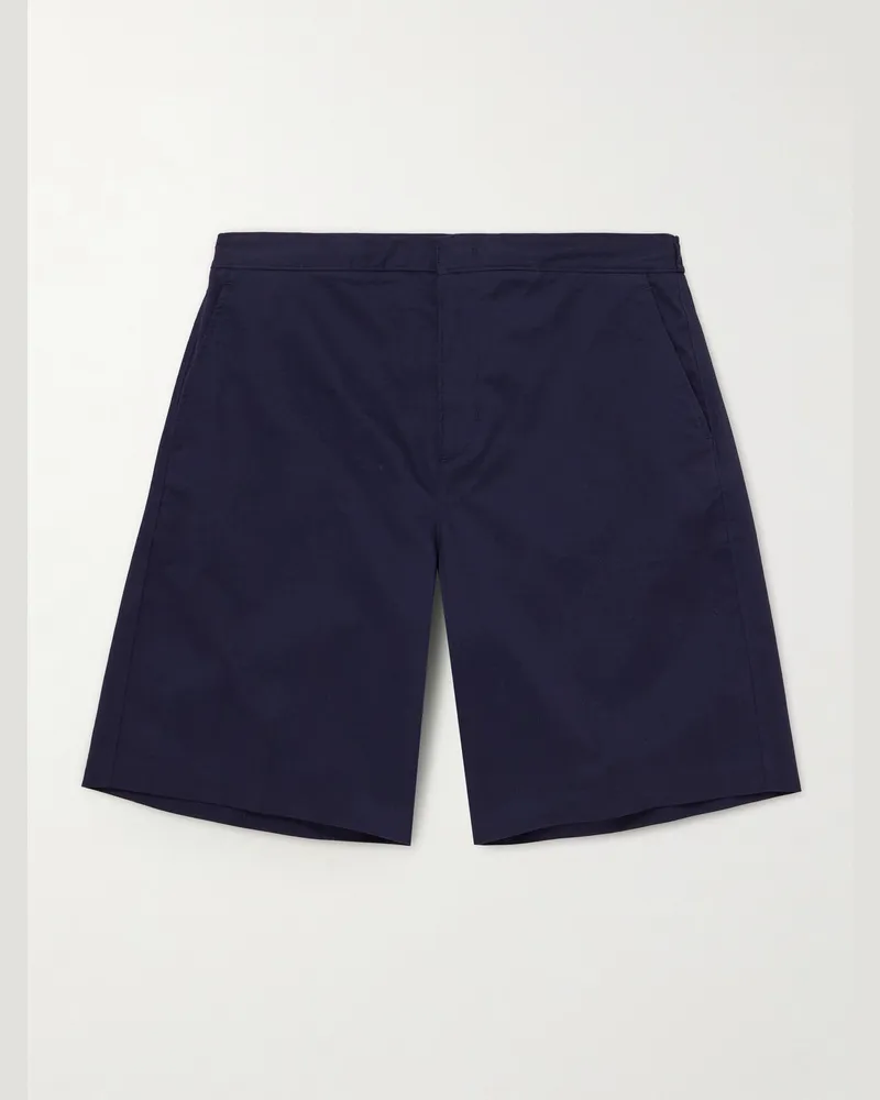 Orlebar Brown Laurent Straight-Leg Cotton-Blend Shorts Blue