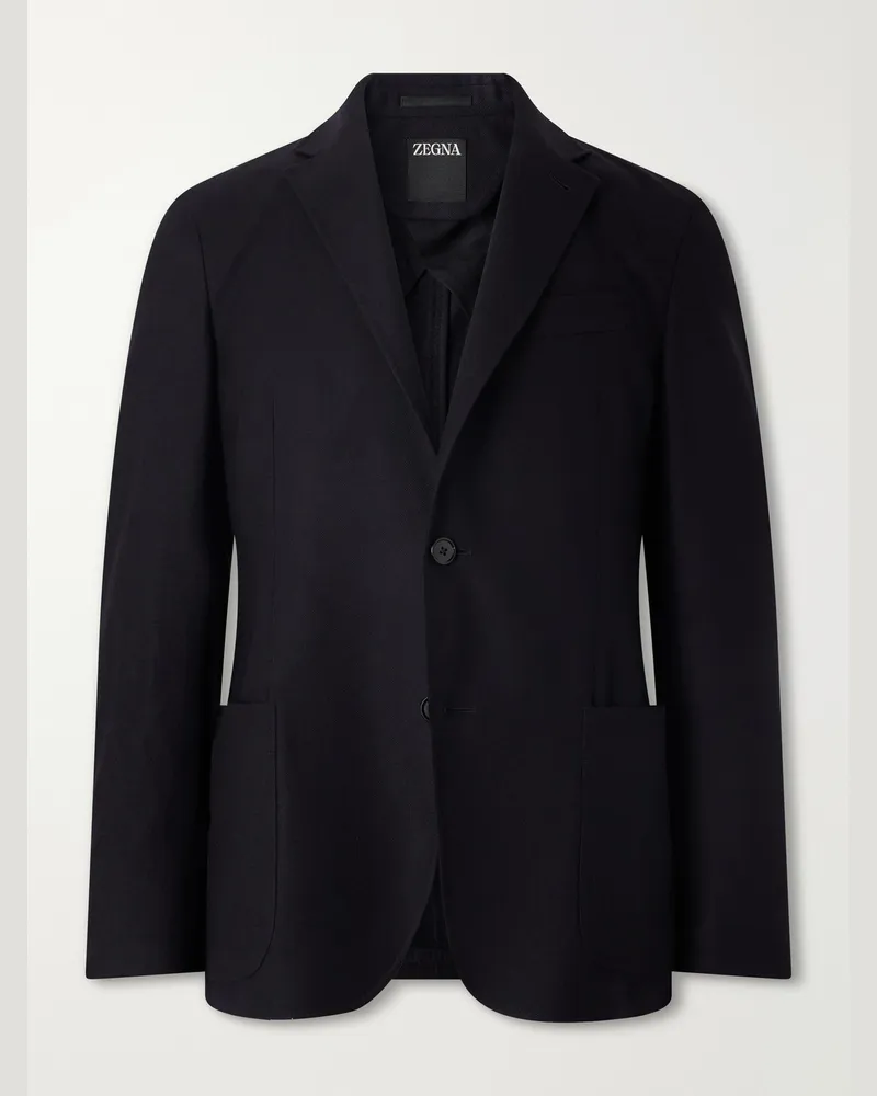 Ermenegildo Zegna Wool and Cashmere-Blend Twill Blazer Black