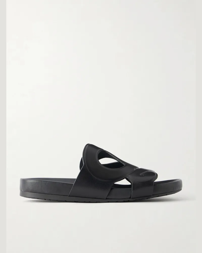 Loewe Paula's Ibiza Slide Ease Leather Sandals Black