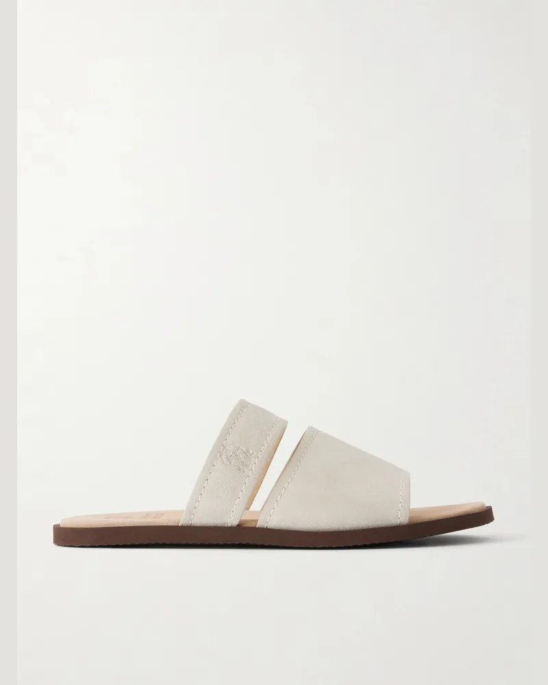 Brunello Cucinelli Suede Sandals Neutrals