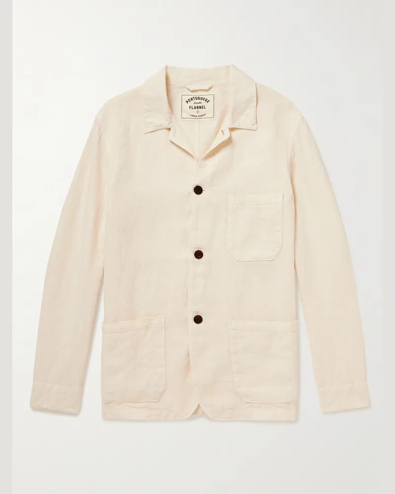 Portuguese Flannel Labura Slim-Fit Linen Jacket Neutrals