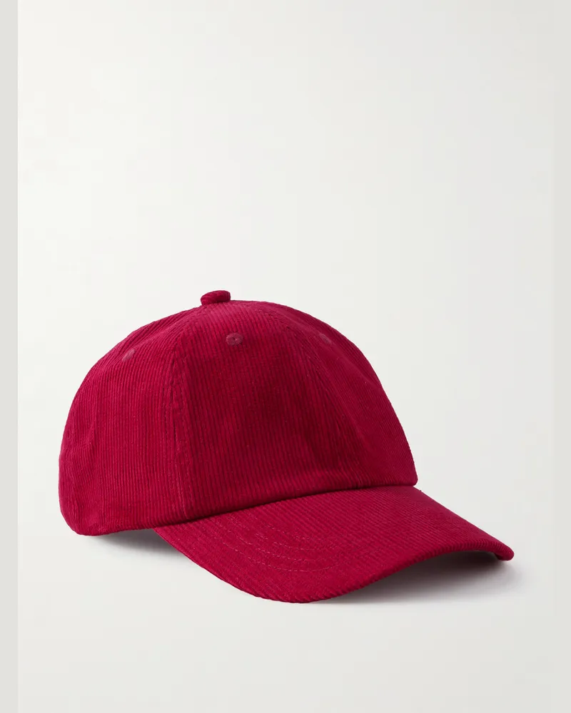 Folk Cotton-Corduroy Baseball Cap Red