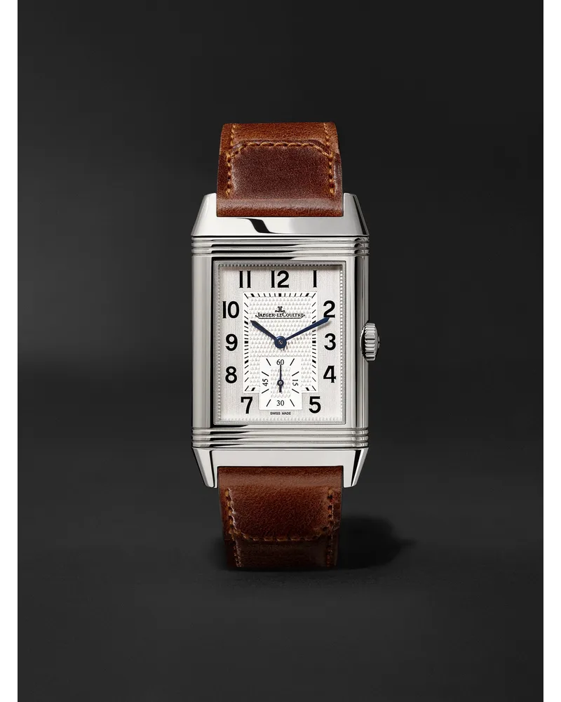 Jaeger-LeCoultre Reverso Classic Large Duoface 47 Mm X 283 Uhr Aus Edelstahl Mit Handaufzug Und Lederarmband Ref. Nr.: Q3848422 Weiß