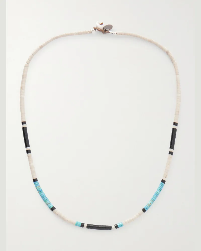 Mikia Heishi multi-stone necklace Blue