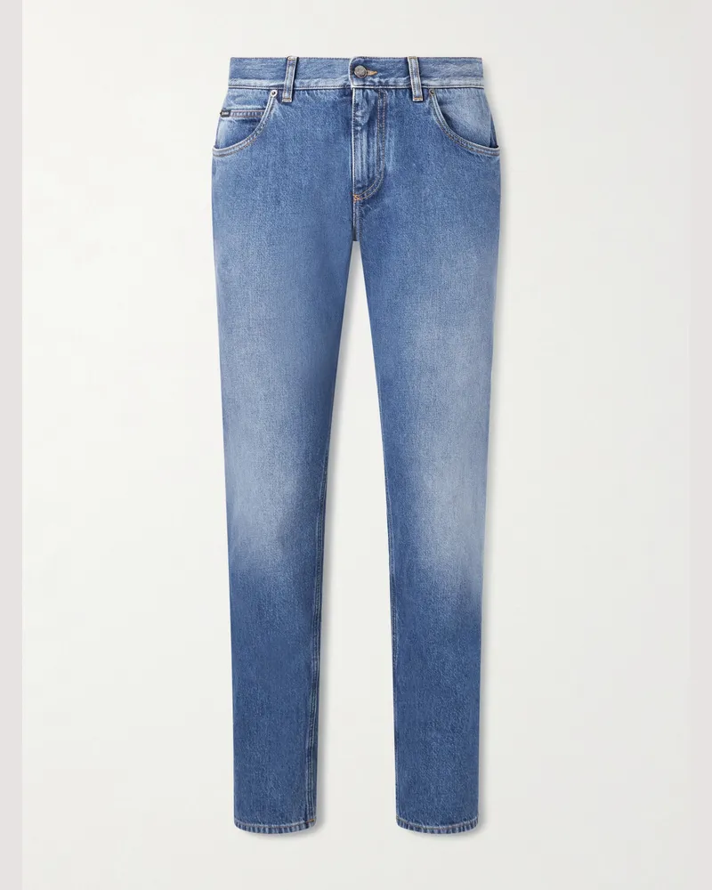 Dolce & Gabbana Schmal und gerade geschnittene Jeans Blau