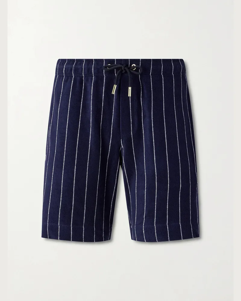 Orlebar Brown Trevone striped cotton-terry shorts Blue