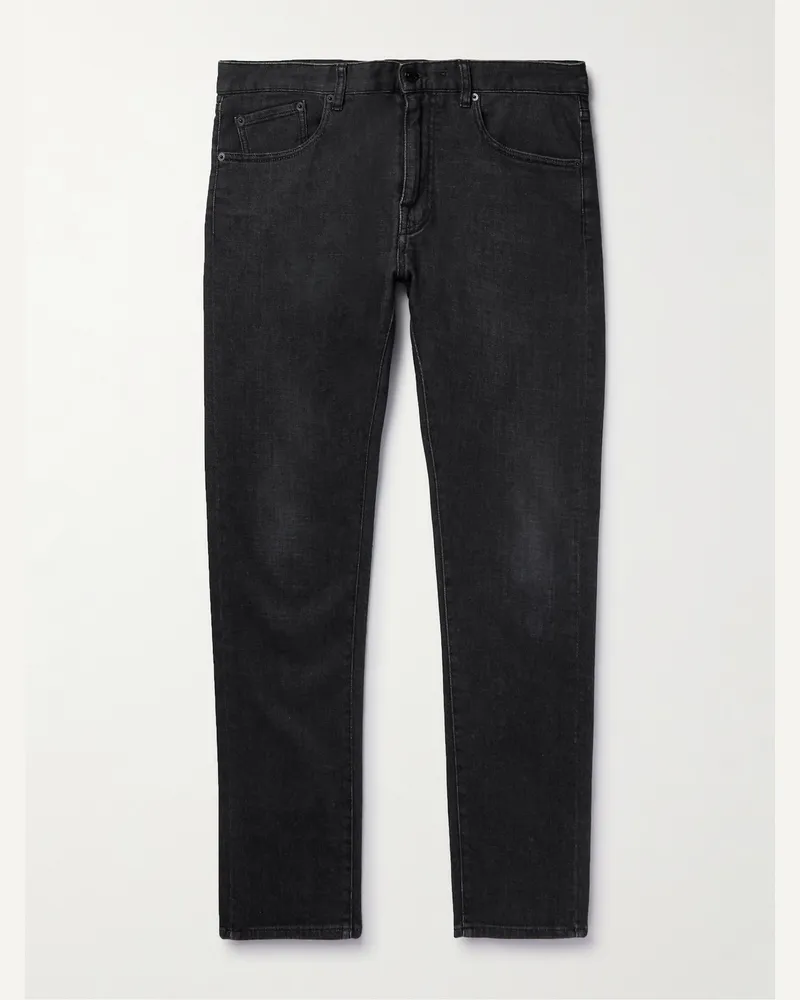 Belstaff Schmal und gerade geschnittene vorgewaschene Jeans Schwarz