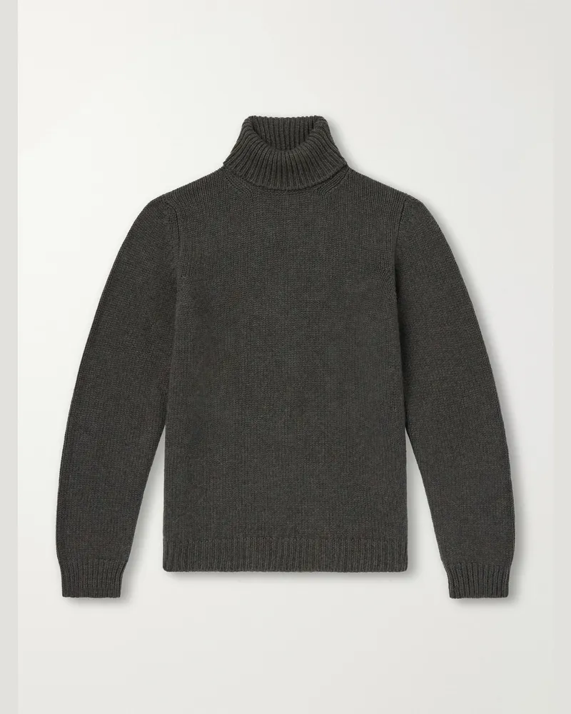 Anderson & Sheppard Cashmere Rollneck Sweater Green